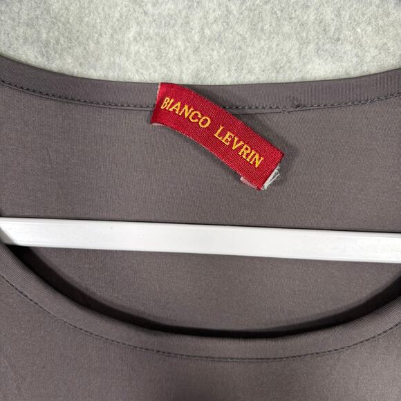 Bianco Levrin‎ Dress Small Taupe Parachute Lagenlook Artsy Modest Art Wear Flowy - Picture 5 of 14